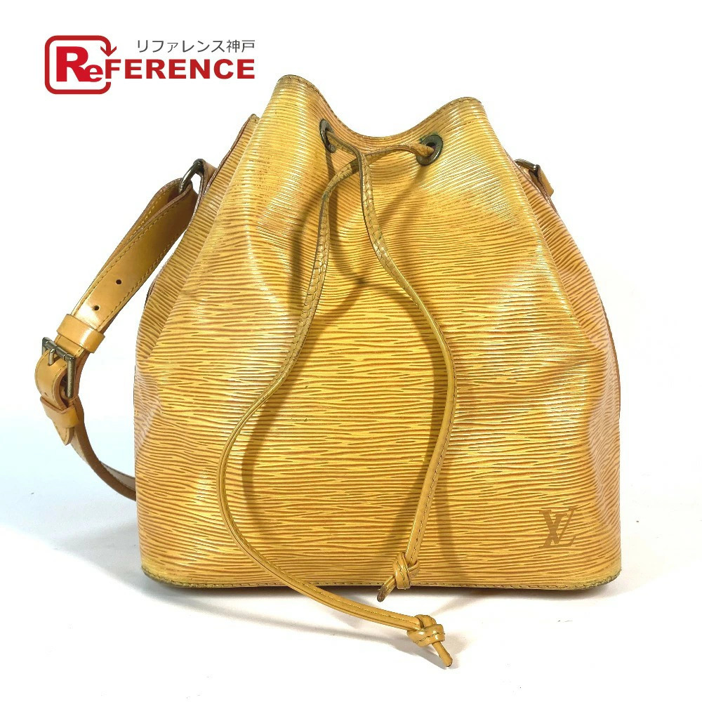 LOUIS VUITTON Epi Bag Drawstring Bucket Handbag Shoulder Leather Tassili Yellow